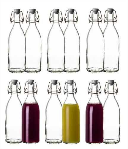 12x glasflaschen 500ml - 500ml, mit