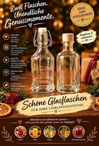 2er set glasflaschen - 2er-set,